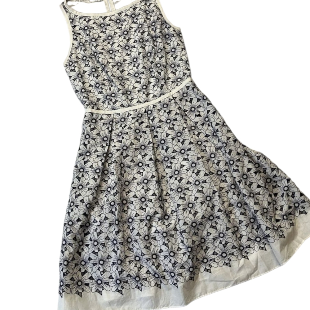 Max Studio Monochrome Floral Mini Dress